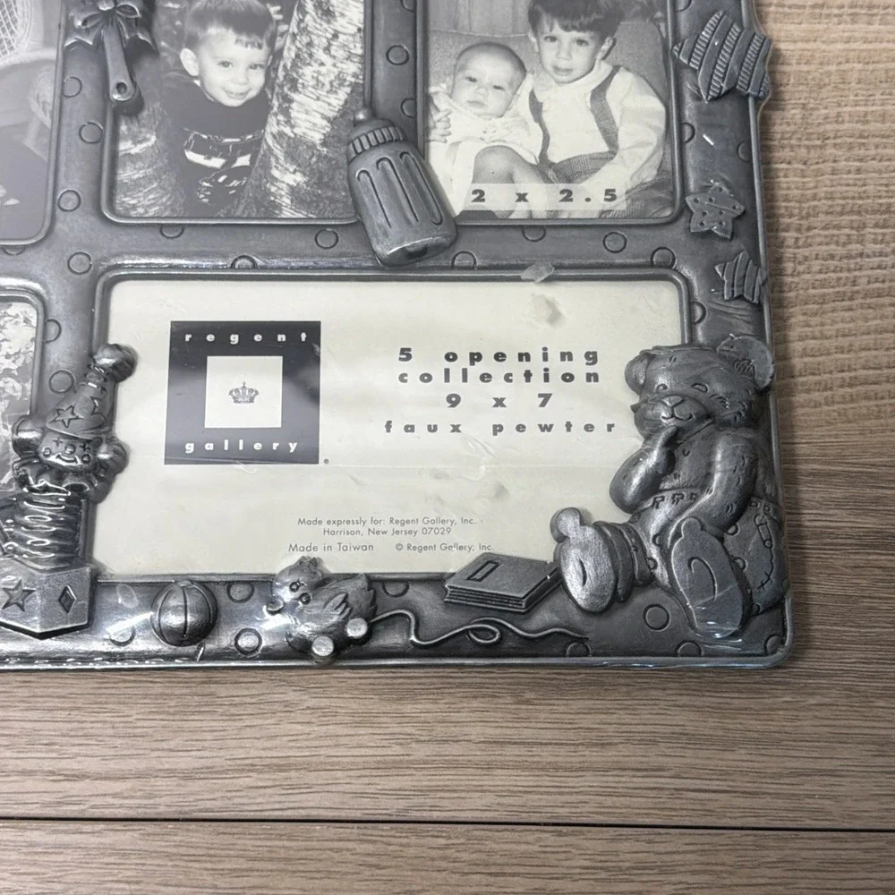 Gallery Baby Pewter Photo Frame 5 Opening Teddy Bear Nursery Collage 9x7